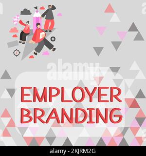 Firma di scrittura a mano Marcare a caldo del datore di lavoro. Approccio aziendale processo di promozione di un'azienda creazione di reputazione Foto Stock