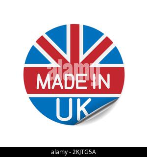 Etichetta adesiva con cartello rotondo Made in UK Illustrazione Vettoriale
