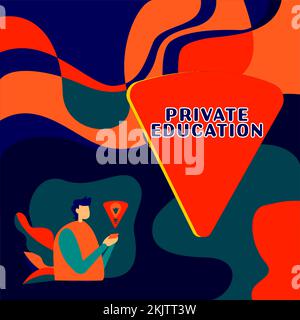 Scrittura visualizzazione testo Istruzione privata. Parola scritta su appartenenza per uso particolare persona o gruppo di persone Foto Stock