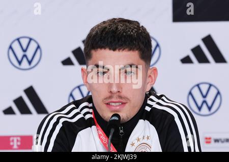 Al Shamal, Qatar. 25th Nov 2022. Calcio, Coppa del mondo 2022 in Qatar, conferenza stampa, nazionale, Germania, giocatore nazionale Kai Havertz parla a un PK. Credit: Christian Charisius/dpa/Alamy Live News Foto Stock