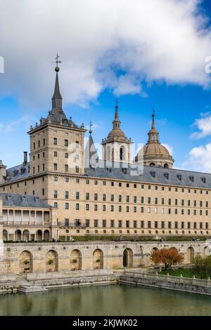 Sito reale di San Lorenzo de El Escorial (Monasterio y Sitio de El Escorial), San Lorenzo de El Escorial, Madrid, Spagna Foto Stock