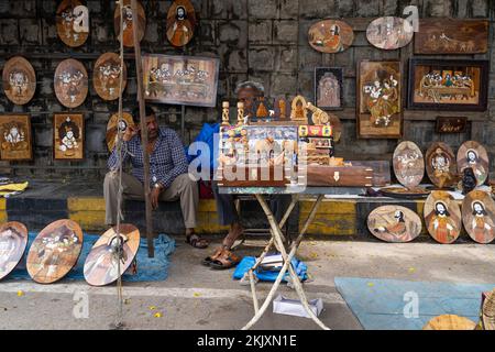 Stile di vita di strada indiano a Mysore City 17 settembre 2022. Foto Stock