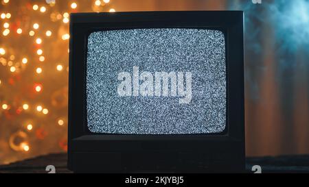 Vintage Televisione sullo sfondo di Natale Foto Stock