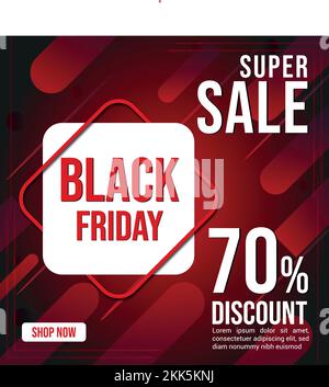 Creative super sale Black Friday professionale moderno social media Banner design Illustrazione Vettoriale