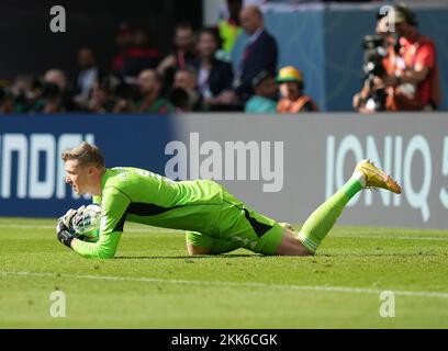 11/25/2022, Khalifa International Stadium, Doha, QAT, Coppa del mondo FIFA 2022, Gruppo B, Galles vs Iran, nella foto il portiere del Galles Wayne Hennessey Foto Stock