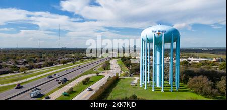 Fort Worth Water Tower - vista aerea - FORT WORTH, STATI UNITI - 8 NOVEMBRE 2022 Foto Stock