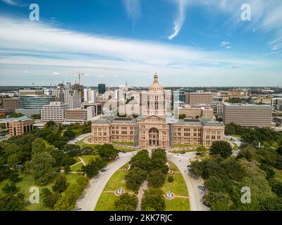 State Capitol of Texas in Austin vista aerea - AUSTIN, STATI UNITI - 1 NOVEMBRE 2022 Foto Stock