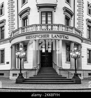 Wiesbaden, Germania - 12 gennaio 2013: Parlamento (Landtag) dell'Assia a Wiesbaden, Germania Foto Stock