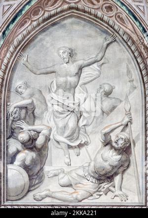 BIELLA, ITALIA - 15 LUGLIO 2022: Affresco della Risurrezione in Duomo di Giovannino Galliari (1784). Foto Stock