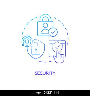 Icona del concetto di gradiente blu di sicurezza Illustrazione Vettoriale