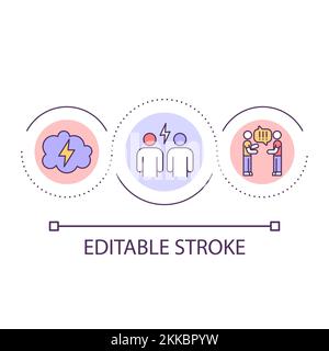 Icona del concetto di ciclo di conflitto interpersonale Illustrazione Vettoriale