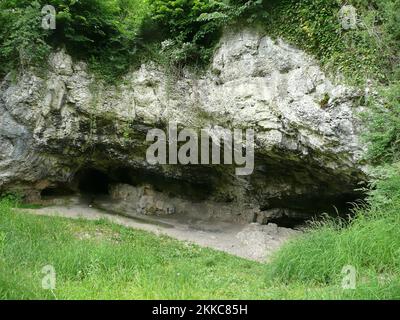 Kesslerloch - grotta preistorica per abitazione, Thayngen, Svizzera Foto Stock