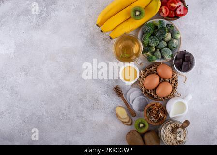 Assortimento di prodotti contenenti melatonina Foto Stock