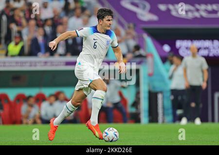 25th novembre 2022; al Bayt Stadium, al Khor, Qatar; Coppa del mondo FIFA, Inghilterra contro Stati Uniti; Harry Maguire d'Inghilterra Foto Stock