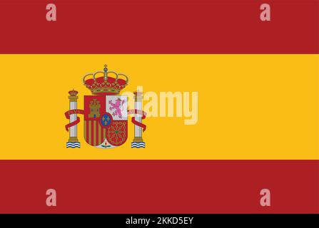 La bandiera nazionale della Spagna. Illustrazione vettoriale. Illustrazione Vettoriale