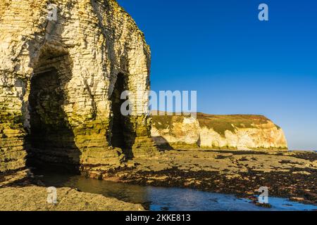 Scogliere di gesso e formazioni rocciose - Selwicks Bay, Flamborough Head Foto Stock