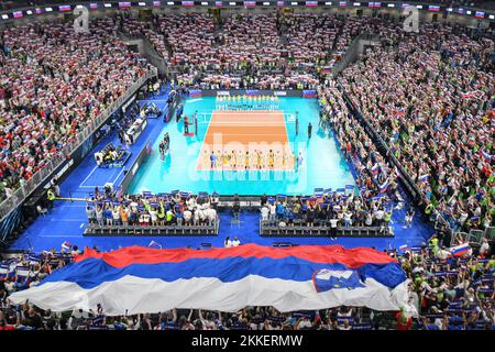 Arena Stozice, sede del Campionato del mondo di pallavolo 2022 a Lubiana, Slovenia Foto Stock