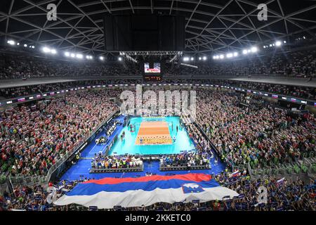 Arena Stozice, sede del Campionato del mondo di pallavolo 2022 a Lubiana, Slovenia Foto Stock