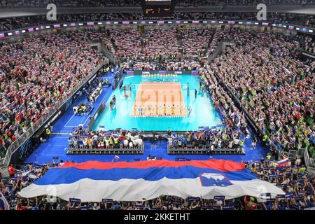 Arena Stozice, sede del Campionato del mondo di pallavolo 2022 a Lubiana, Slovenia Foto Stock