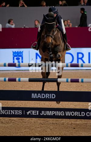 IFEMA, Madrid, Spagna. 25th Nov 2022. Settimana del Cavallo di Madrid 2022, CSI 5*- W - 150 cm, TROFEO CIUDAD DE MADRID. Wilma Hellstrom nella foto. Madrid, Spagna. Credit: EnriquePSans/Alamy Live News Foto Stock