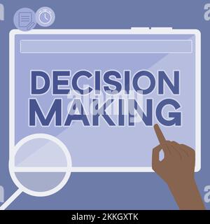 Ispirazione che mostra il processo decisionale del segno. Processo fotografico concettuale di prendere decisioni particolarmente importanti Foto Stock