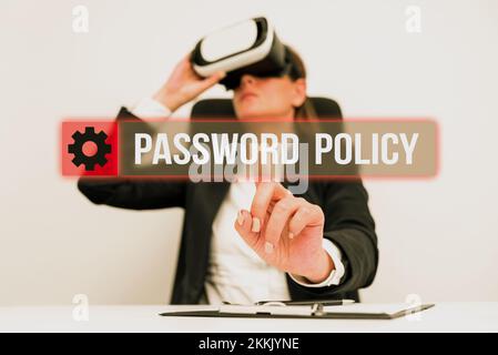 Didascalia di testo che presenta il criterio password. Internet Concept prima linea di protezione contro qualsiasi accesso non autorizzato Foto Stock