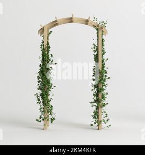 3d illustrazione di edera ad arco in legno isolata su sfondo bianco Foto Stock