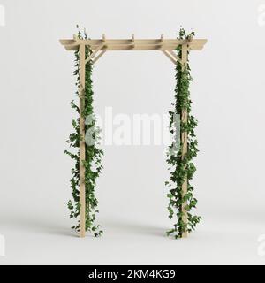 3d illustrazione di edera ad arco in legno isolata su sfondo bianco Foto Stock