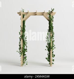 3d illustrazione di edera ad arco in legno isolata su sfondo bianco Foto Stock