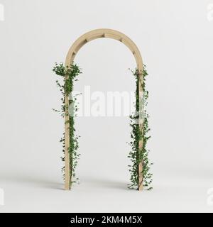 3d illustrazione di edera ad arco in legno isolata su sfondo bianco Foto Stock