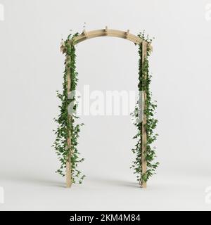3d illustrazione di edera ad arco in legno isolata su sfondo bianco Foto Stock