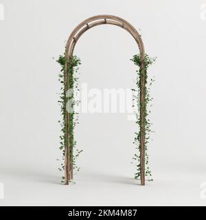 3d illustrazione di edera ad arco in legno isolata su sfondo bianco Foto Stock