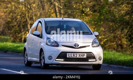 2012 bianco Toyota Aygo auto Foto Stock