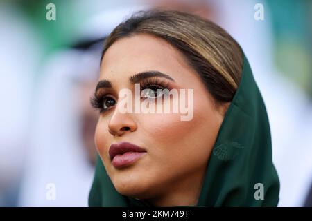 Al Rayyan, Qatar. 26th Nov 2022. 26th novembre 2022; Education City Stadium, al Rayyan, Qatar; Coppa del mondo FIFA, Polonia contro Arabia Saudita; fan Arabia Saudita Credit: Action Plus Sports Images/Alamy Live News Foto Stock