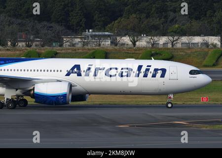 Prefettura di Chiba, Giappone - 29 ottobre 2021: Aereo passeggeri Aircalin Airbus A330-900 (F-ONET). Foto Stock