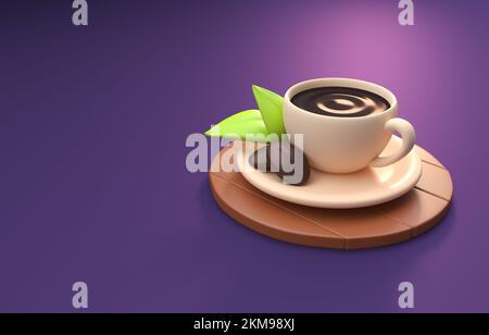 Tazza da caffè isolata. 3D Illustrazione Foto Stock