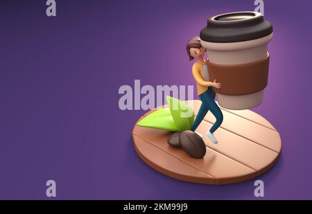 Caffè per l'acquisto isolato. 3D Illustrazione Foto Stock