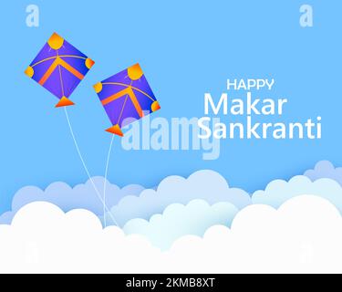 Kite volo festival Makar Sankranti Foto Stock