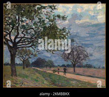 La strada da Versailles a Louveciennes. Alfred Sisley. probabilmente 1879. Foto Stock