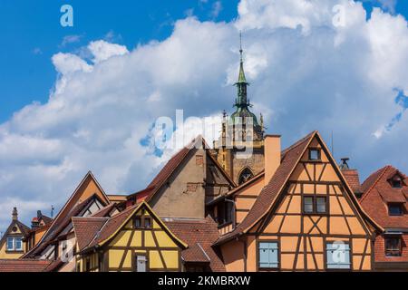 Colmar (Colmer, Kolmar) : la collégiale Saint-Martin (chiesa di Saint-Martin) nel centro storico in Alsazia (Elsass), Alto Reno (Oberelsass), Francia Foto Stock