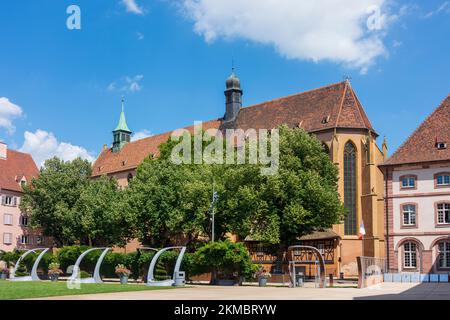 Colmar (Colmer, Kolmar) : l'église protestante Saint-Matthieu (Chiesa protestante di San Matteo) nel centro storico in Alsazia (Elsass), Alto Reno (Oberelsas Foto Stock