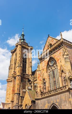 Colmar (Colmer, Kolmar) : la collégiale Saint-Martin (chiesa di Saint-Martin) nel centro storico in Alsazia (Elsass), Alto Reno (Oberelsass), Francia Foto Stock