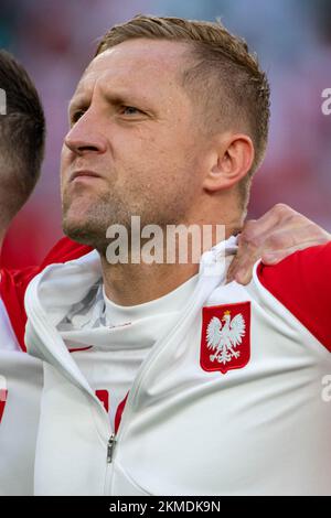 Doha, Qatar. 26th Nov 2022. Kamil Glik di Polonia durante la Coppa del mondo FIFA Qatar 2022 incontro di Gruppo C tra Polonia e Arabia Saudita al Education City Stadium di Doha, Qatar il 25 novembre 2022 (Photo by Andrew Surma/ Credit: Sipa USA/Alamy Live News Foto Stock