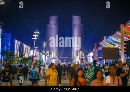 Doha, Catar. 26th Nov 2022. Lusail Boulevard di Doha durante la Coppa del mondo FIFA Qatar 2022 tenutasi a Doha, Qatar. Credit: Rodolfo Buhrer/la Imagem/FotoArena/Alamy Live News Foto Stock