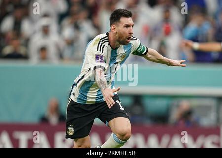 Doha, Qatar. 26th Nov 2022. Khalifa International Stadium LUSAIL, QATAR - 26 NOVEMBRE: Giocatore di Argentina Lionel messi durante la Coppa del mondo FIFA Qatar 2022 gruppo Una partita tra Argentina e Messico al Khalifa International Stadium il 26 novembre 2022 a Doha, Qatar. (Foto di Florencia Tan Jun/PxImages) (Florencia Tan Jun/SPP) Credit: SPP Sport Press Photo. /Alamy Live News Foto Stock