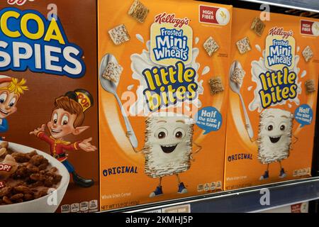 Cereali in un negozio di alimentari D'Agostino a New York City, Stati Uniti 2022 Foto Stock