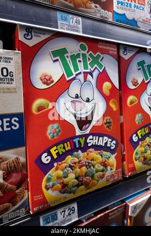 Cereali in un negozio di alimentari D'Agostino a New York City, Stati Uniti 2022 Foto Stock