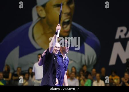 Belo Horizonte, Brasile. 26th Nov 2022. MG - Belo Horizonte - 11/26/2022 - FRIENDLY FRIENDLY, RAFAEL NADAL X CASPER RUUD - tennista brasiliano Bruno Soares durante una partita espositiva, tenuta presso la palestra Mineirinho. La partita si svolge dopo che Bruno Soares ha annunciato il suo ritiro ed è parte dell'evento in cui i giocatori di tennis Rafael Nadal e Casper Ruud rieditano la finale di Roland Garros 2022 alla riapertura della palestra Mineirinho. Foto: Gilson Junio/AGIF/Sipa USA Credit: Sipa USA/Alamy Live News Foto Stock