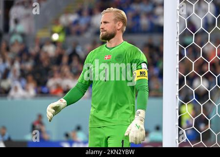 Goalwart Kasper SCHMEICHEL (DEN), azione, immagine singola, motivo singolo tagliato, mezza figura, mezza cifra. Game 23, Group D France (fra) - Denmark (DEN) 2-1 il 26th novembre 2022, Stadium 974 Football World Cup 20122 in Qatar dal 20th novembre. - Dalle 18.12.2022 alle Foto Stock