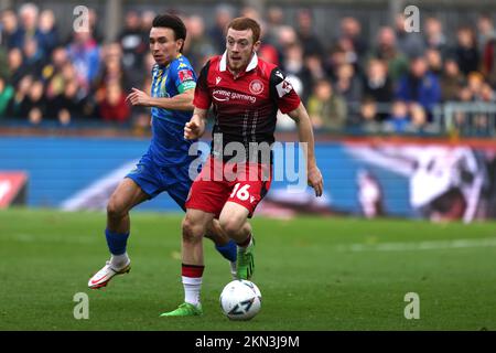 Kings Lynn, Regno Unito. 26th Nov 2022. Arthur Read (S) al King's Lynn Town v Stevenage, Emirates fa Cup 2nd partita, al Walks Stadium, Kings Lynn, West Norfolk. Credit: Paul Marriott/Alamy Live News Foto Stock